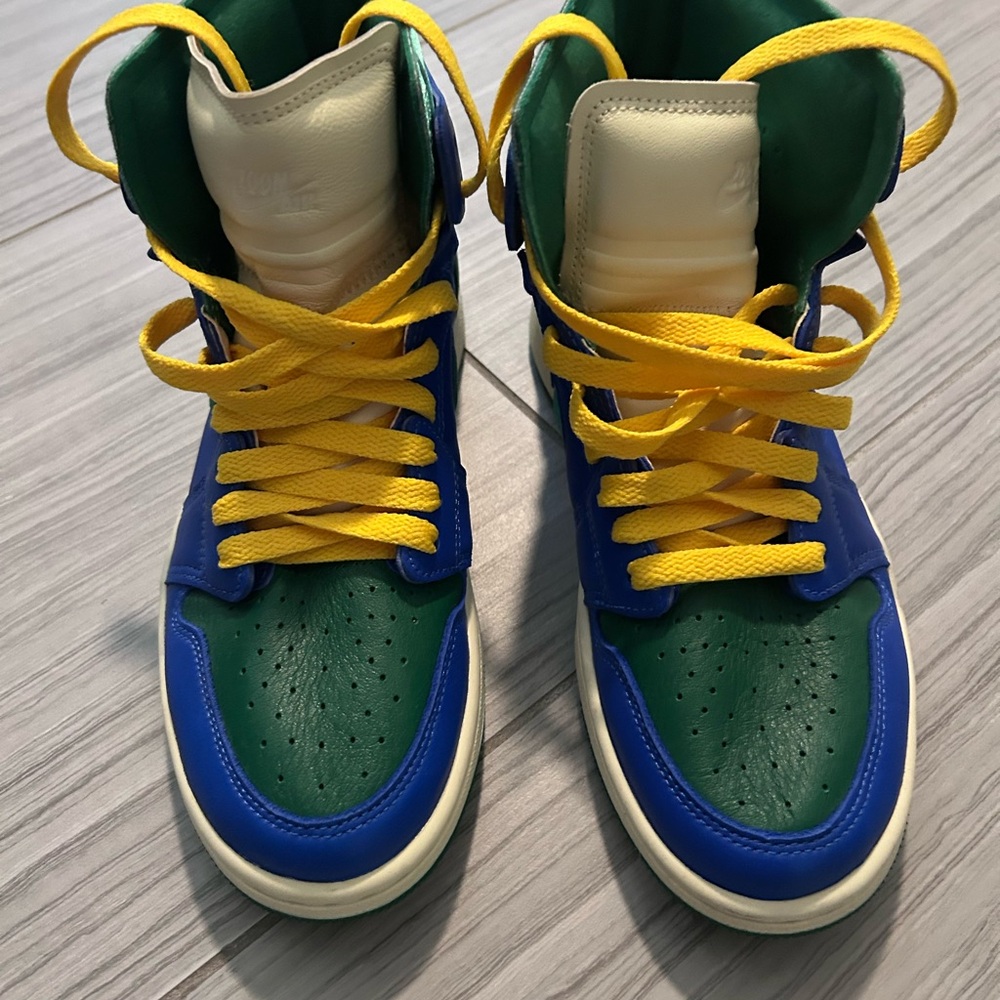Nike Women's High-Top Sneakers - Blue, Green, and Yellow